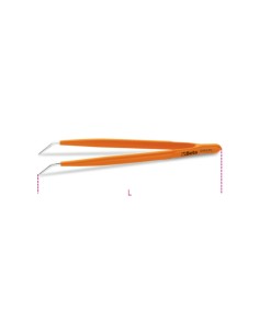 Pinzetta a molla a punte fini curve arrotondate zigrinate in acciaio inossidabil