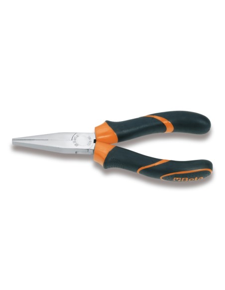 Pinze a becchi piatti lunghi zigrinati impugnatura bimateriale