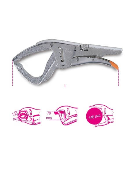 Pinza autobloccante a doppia regolazione a grande capacità, ganasce extra lungh Pinza autobloccante a doppia regolazione a grande capacità, ganasce extra lungh