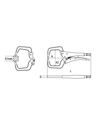 Pinze regolabili autobloccanti ganasce a collo di cigno