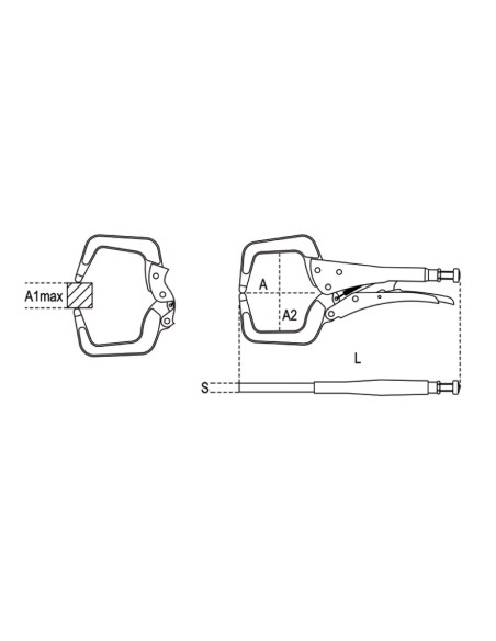 Pinze regolabili autobloccanti ganasce a collo di cigno