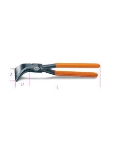 Pinza a becchi larghi piegati a 45° per lattonieri manici ricoperti in PVC