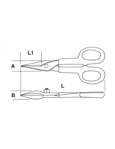Cesoie modello americano lame strette diritte