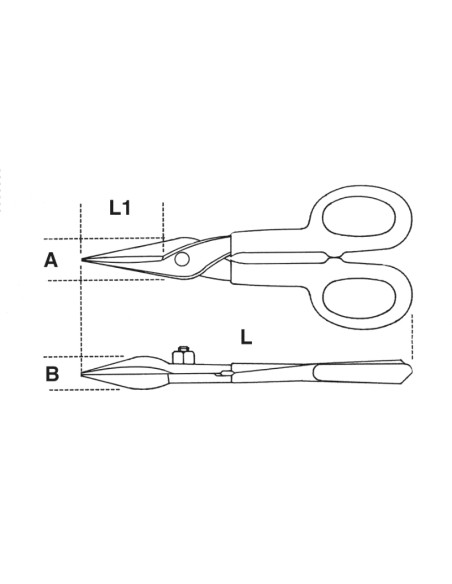 Cesoie modello americano lame strette diritte