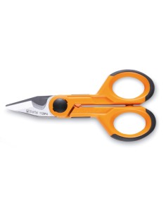 Forbici per elettricisti lame dritte in acciaio inossidabile con microdentatura,