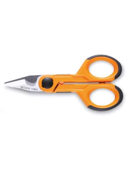 Forbici per elettricisti lame dritte in acciaio inossidabile con microdentatura, Forbici per elettricisti lame dritte in acciaio inossidabile con microdentatura,