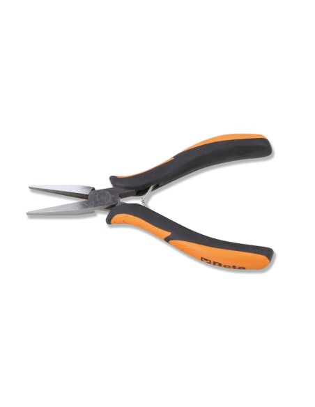 Pinza per elettronica a becchi piatti lunghi lisci impugnatura bimateriale Pinza per elettronica a becchi piatti lunghi lisci impugnatura bimateriale