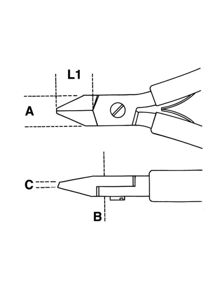 Tronchese per elettronica a taglienti diagonali semirasi becchi assottigliati im