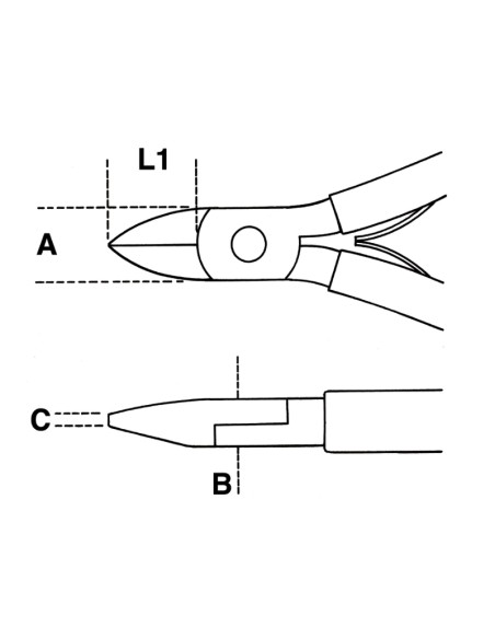 Tronchese per elettronica taglienti diagonali normali impugnatura bimateriale