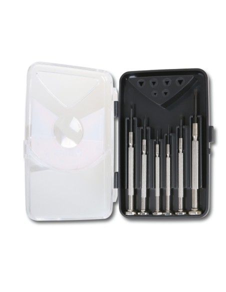 Serie di 6 microgiravite per viti senza testa con intaglio (art. 1229LP) in cass Serie di 6 microgiravite per viti senza testa con intaglio (art. 1229LP) in cass