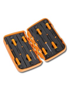 Serie di 8 microgiravite, Lama Piatta e Phillips® in astuccio plastico rigido