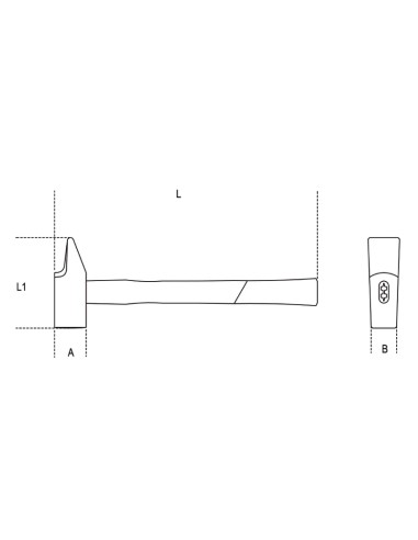 Martelli tipo francese per meccanici, manico in fibra