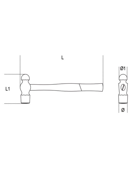 Martelli con testa tonda e penna sferica per calderai e lattonieri manico in leg Martelli con testa tonda e penna sferica per calderai e lattonieri manico in leg