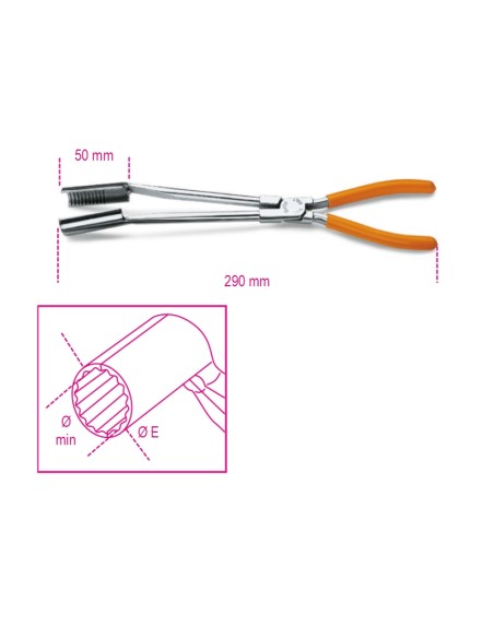 Pinza per cappucci candele d’accensione a becchi lunghi piegati 15°