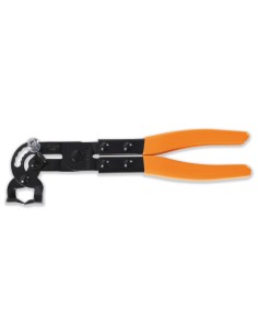 Pinza con testa orientabile per pioli in plastica con clips a pressione