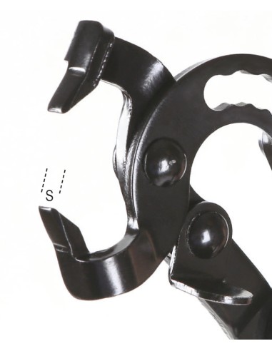 Pinza con testa orientabile per pioli in plastica con clips a pressione