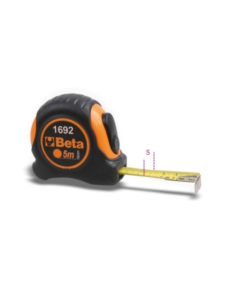 Flessometri cassa bimateriale in ABS antiurto nastro in acciaio classe di precis Flessometri cassa bimateriale in ABS antiurto nastro in acciaio classe di precis