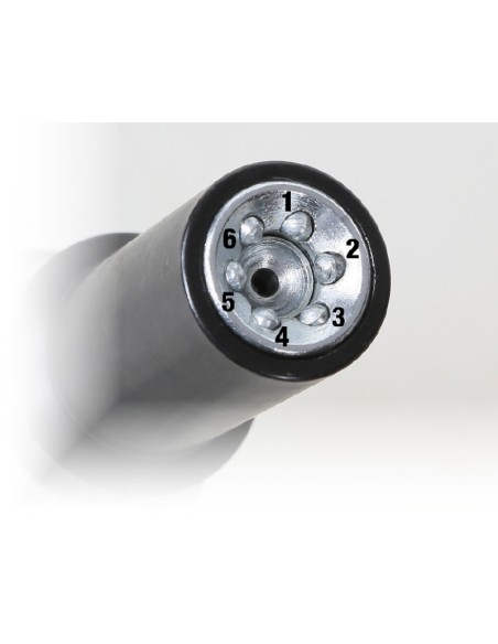 Testina per ingrassaggio autobloccante a 6 spilli 