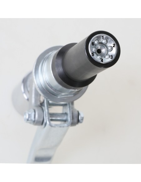 Testina per ingrassaggio autobloccante a 6 spilli, versione lunga 