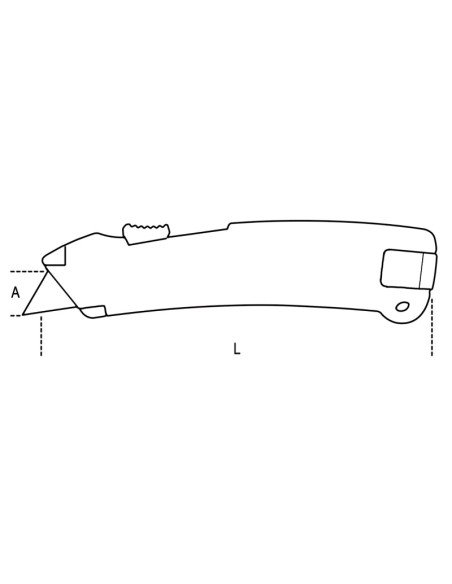Cutter a lama retrattile di sicurezza fornito con 2 lame Cutter a lama retrattile di sicurezza fornito con 2 lame