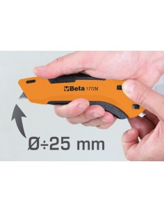 Cutter a lama retrattile di sicurezza fornito con 4 lame 2