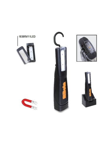 Lampada ricaricabile con LED ad altissima luminosità batteria ai polimeri di li