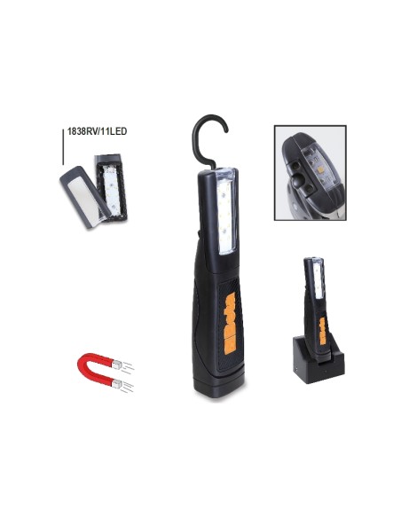 Lampada ricaricabile con LED ad altissima luminosità batteria ai polimeri di li