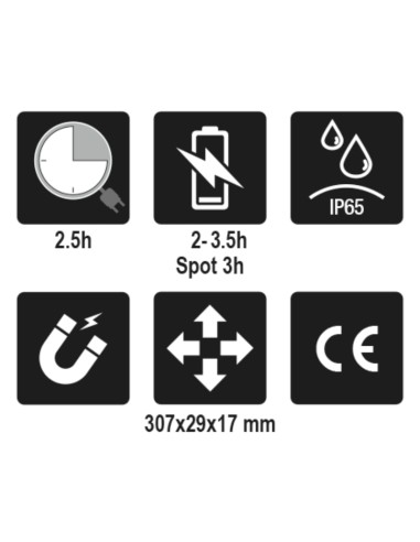 Lampada sottile a 3 LED snodata ricaricabile