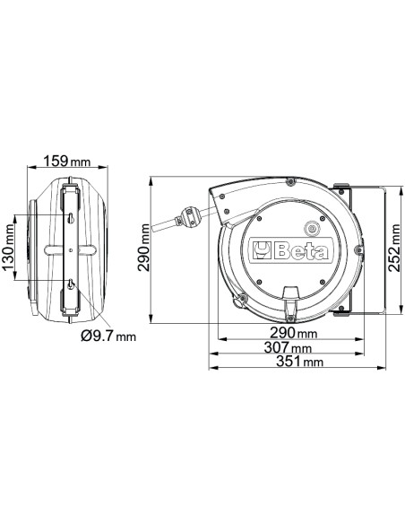 Avvolgitore automatico con cavo 3Gx1,5 mm² Avvolgitore automatico con cavo 3Gx1,5 mm²