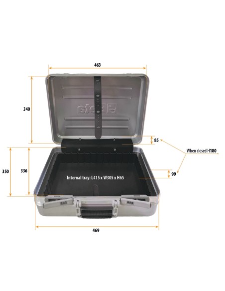 Valigia portautensili in alluminio, vuota
