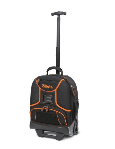 Zaino portautensili in tessuto tecnico con ruote, vuoto