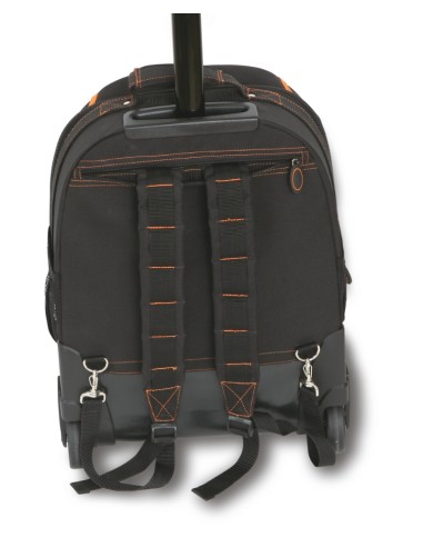 Zaino portautensili in tessuto tecnico con ruote, vuoto