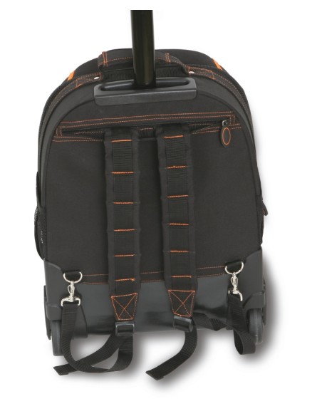 Zaino portautensili in tessuto tecnico con ruote, vuoto