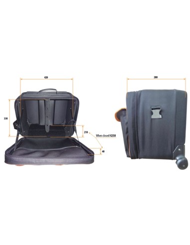 Trolley portautensili in tessuto tecnico, vuoto