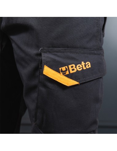 Pantaloni da lavoro multitasche con inserti in tessuto elasticizzato