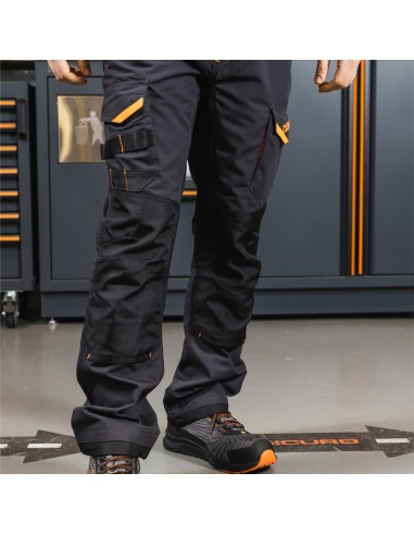 Pantaloni da lavoro multitasche con inserti in tessuto elasticizzato