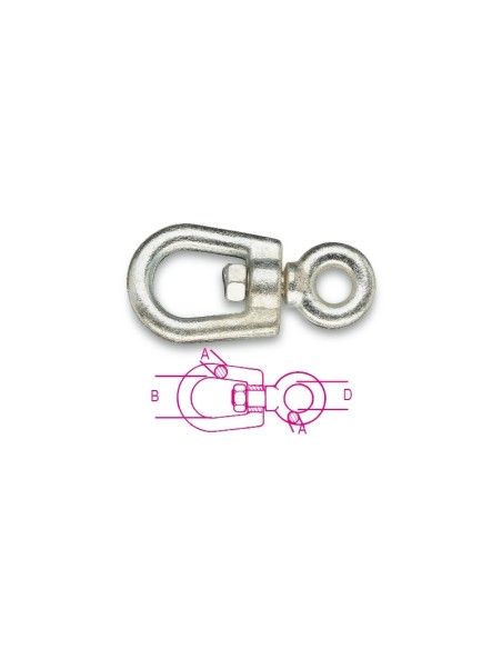 Tornichetti girevoli a un occhio allungato tipo Marche, zincati Tornichetti girevoli a un occhio allungato tipo Marche, zincati