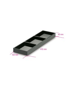 Termoformato rigido in ABS con 3 vaschette portaminuterie per cassettiera C04TSS