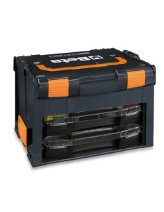 Valigetta portautensili COMBO in ABS vuota con 2 cassette portaminuteria traspor