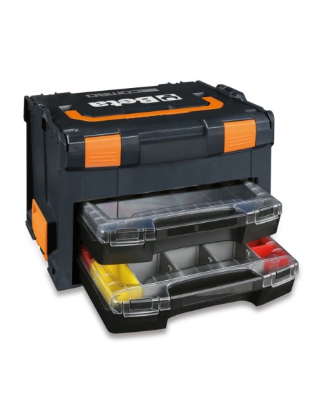 Valigetta portautensili COMBO in ABS vuota con 2 cassette portaminuteria traspor