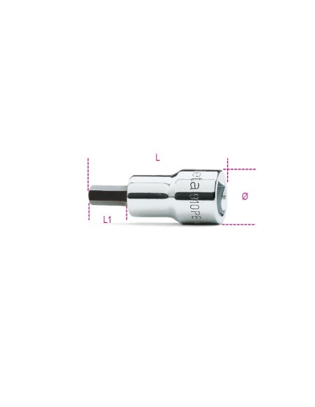 Chiavi a bussola maschio esagonale con attacco quadro femmina 3/8" cromate - ins Chiavi a bussola maschio esagonale con attacco quadro femmina 3/8" cromate - ins