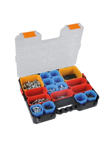 Valigia organizer con 17 vaschette portaminuteria asportabili Valigia organizer con 17 vaschette portaminuteria asportabili