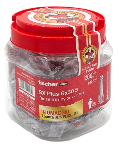 BARATTOLO SX PLUS 6X30 200PZ + PUNTA SDS