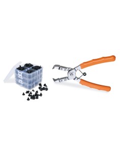 Kit pinze per pioli con assortimento clips in plastica