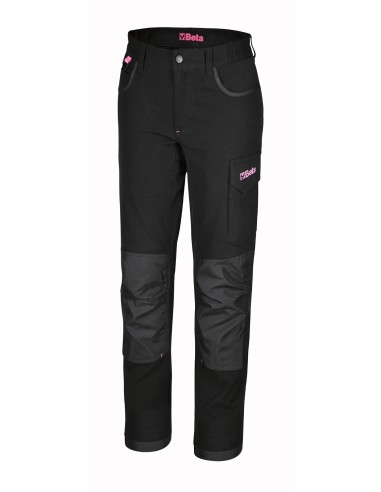 Pantaloni da lavoro da donna multitasche in 100% cotone elasticizzato, 220g