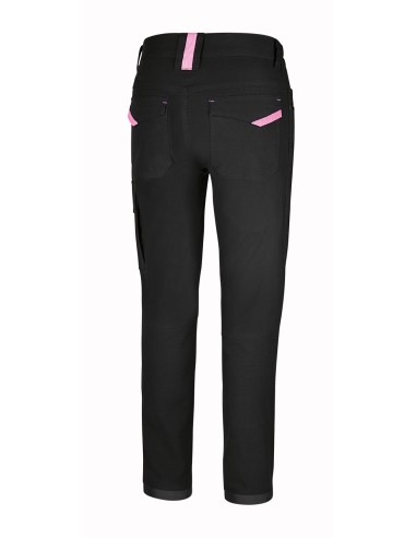 Pantaloni da lavoro da donna multitasche in 100% cotone elasticizzato, 220g