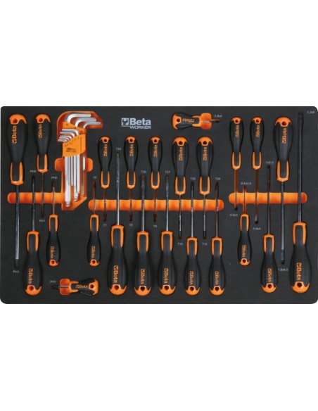 Cassettiera BW C24S mobile con sette cassetti e assortimento di 235 utensili Cassettiera BW C24S mobile con sette cassetti e assortimento di 235 utensili