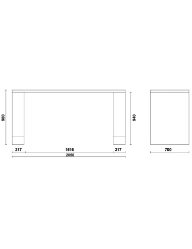 Banco da lavoro da 2 metri per arredo officina RSC55