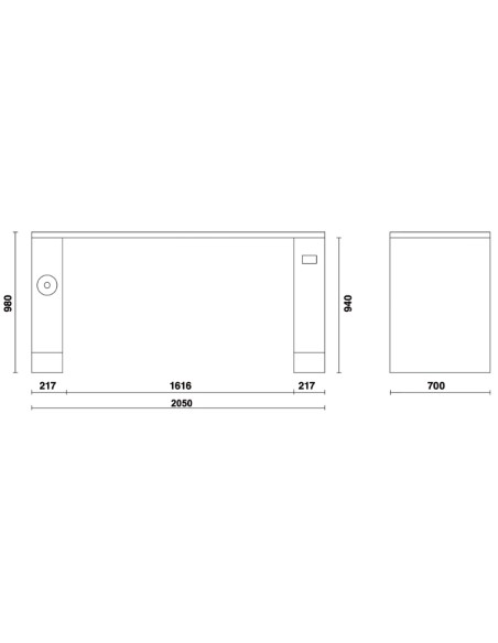 Banco da lavoro da 2 metri per arredo officina RSC55 Banco da lavoro da 2 metri per arredo officina RSC55