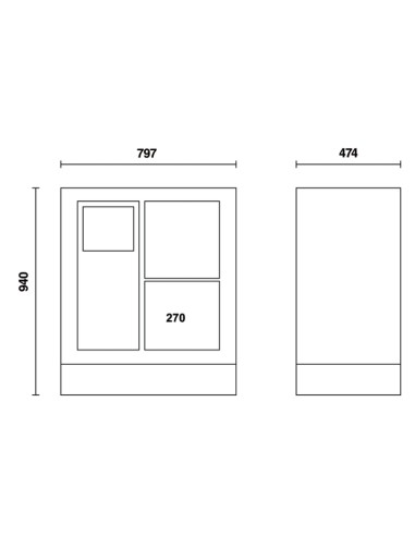 Modulo fisso di servizio per arredo officina
